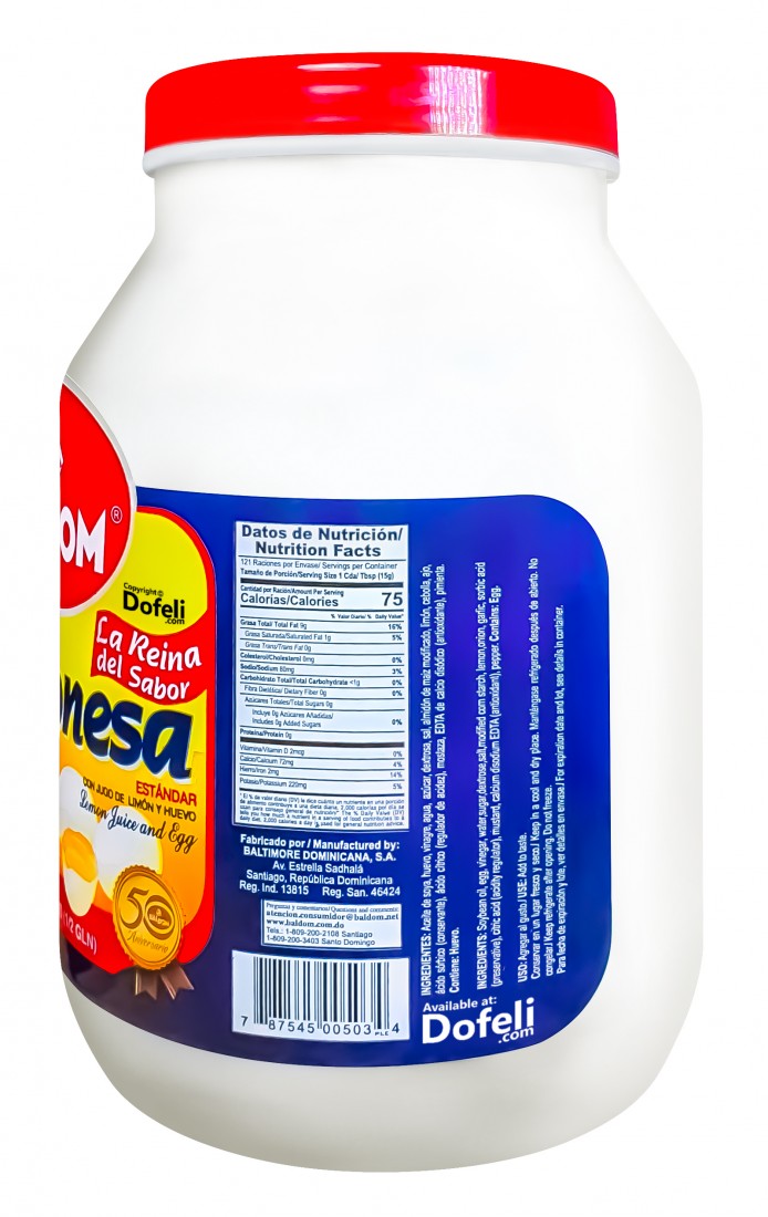 Baldom 4 lb mayo from the Dominican Republic, traditional and widely preferred.